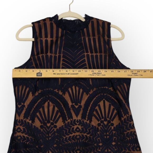 Bardot Alice Lace Bodycon Blue Sheath Halter Midi Dress Sz 10 L - Picture 6 of 10